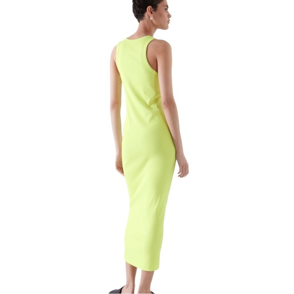 COS Yellow Green Ribbed Organic Cotton Tank Maxi Dress - S - Picture 4 of 15
